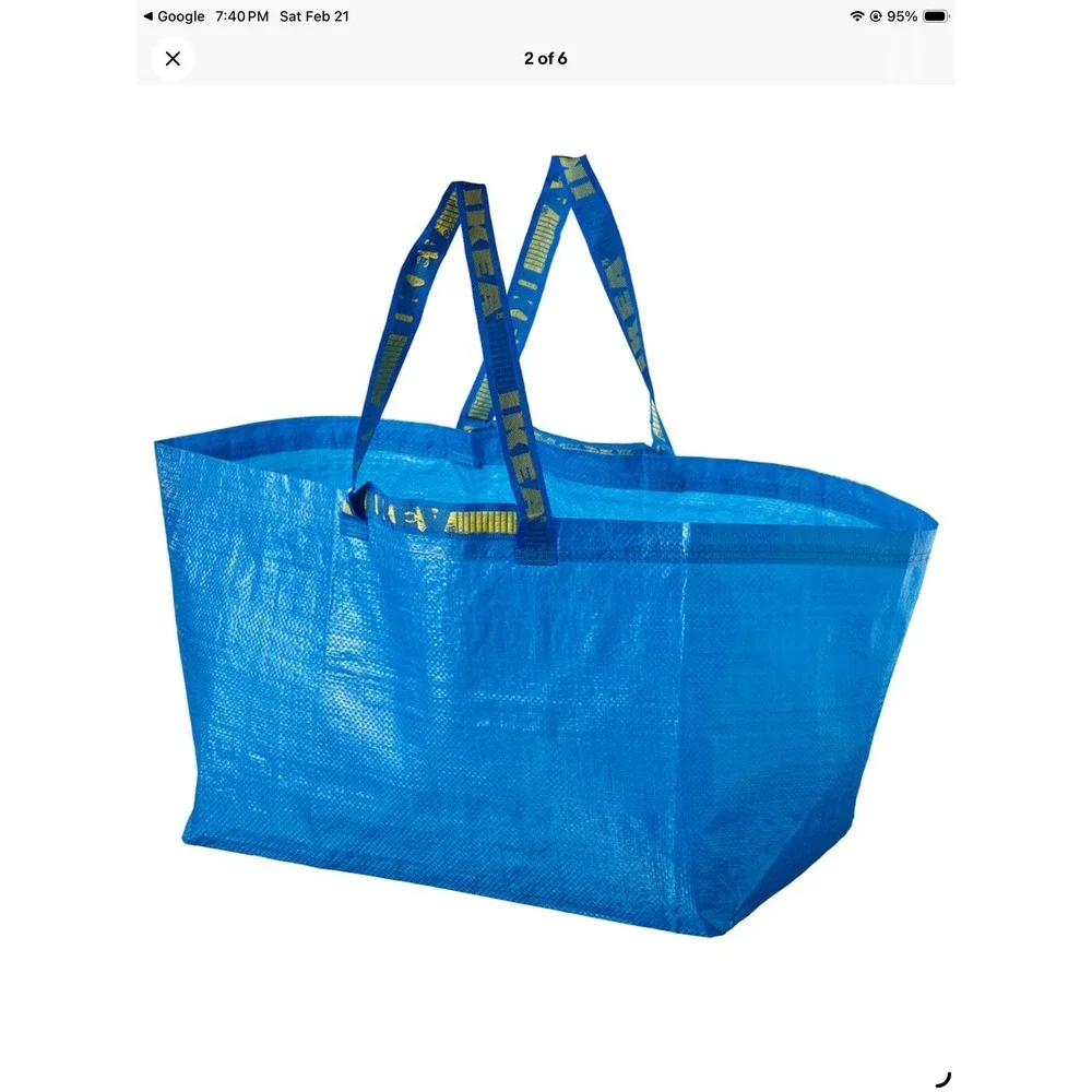 IKEA Frakta Blue Shopping Bags Set of 4 Extra Large Reusable Totes 172.283.40